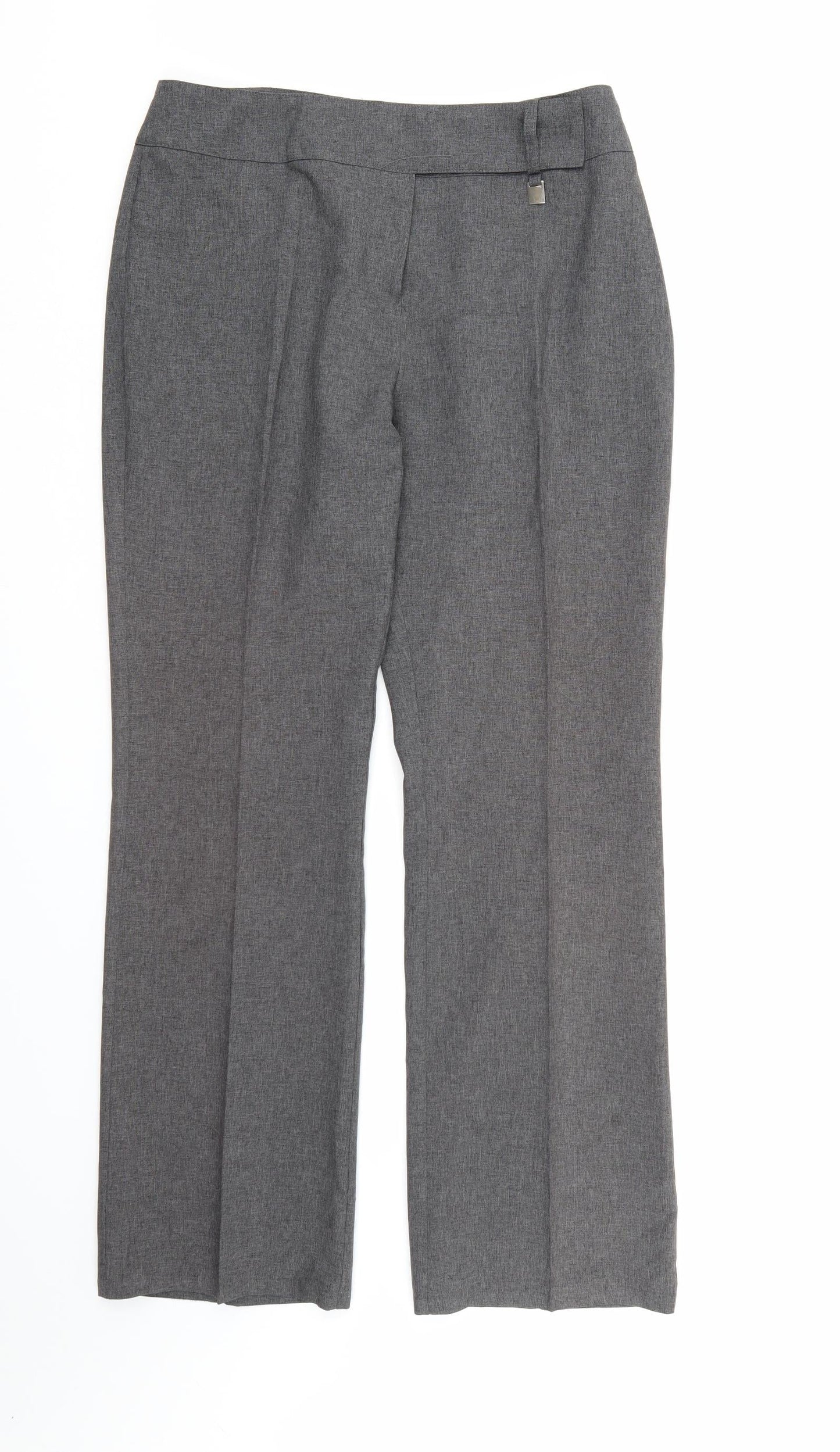 SQV Womens Grey  Rayon Dress Pants Trousers Size 14 L30 in