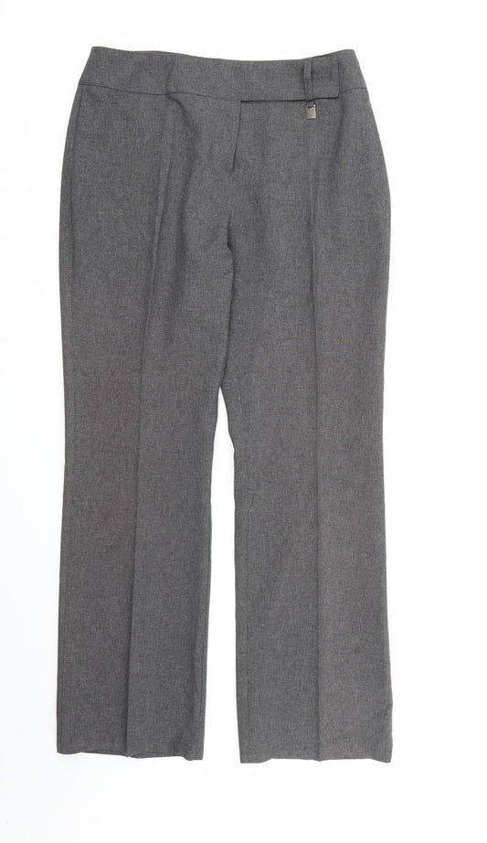 SQV Womens Grey  Rayon Dress Pants Trousers Size 14 L30 in