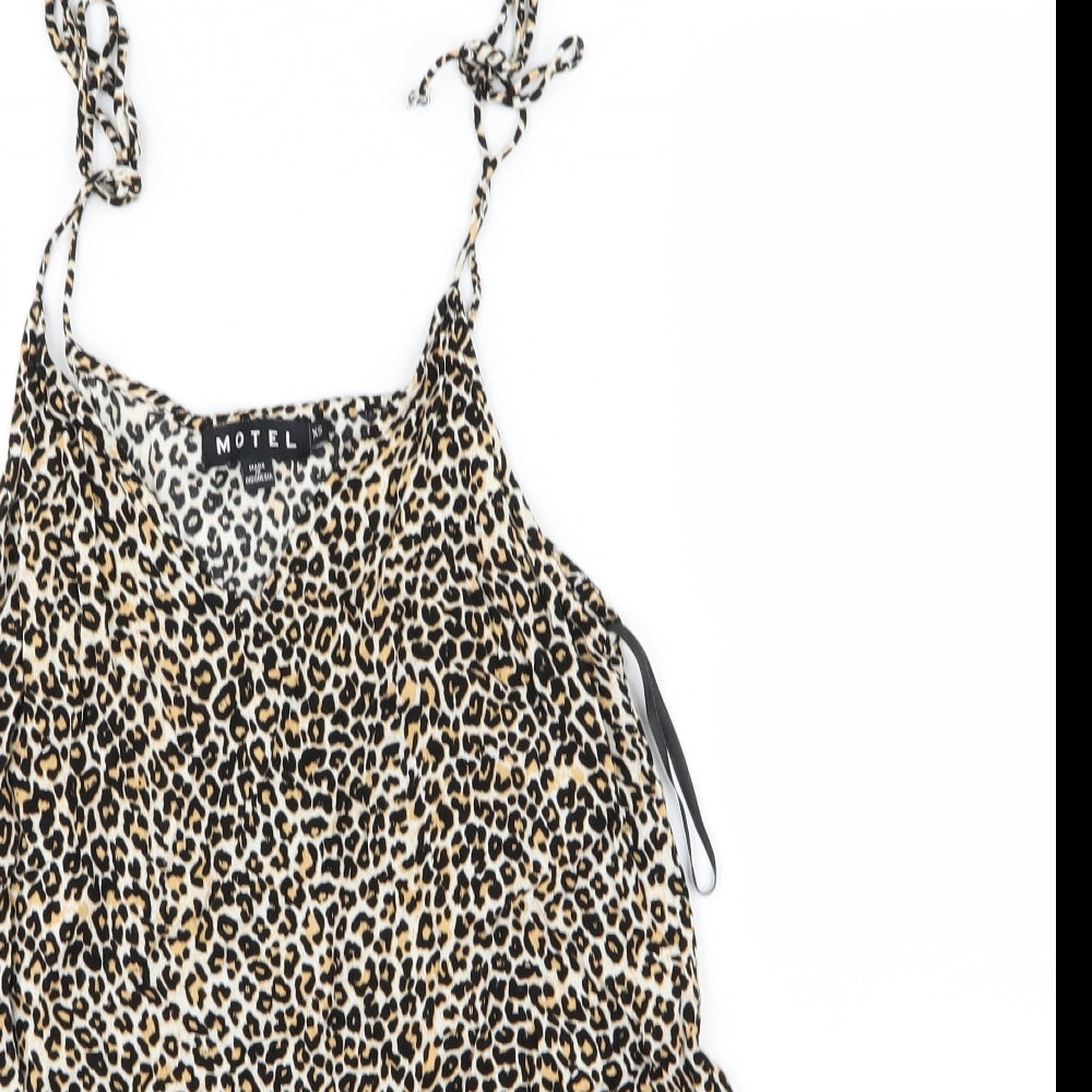 Motel Womens Multicoloured Animal Print  Camisole Tank Size XS