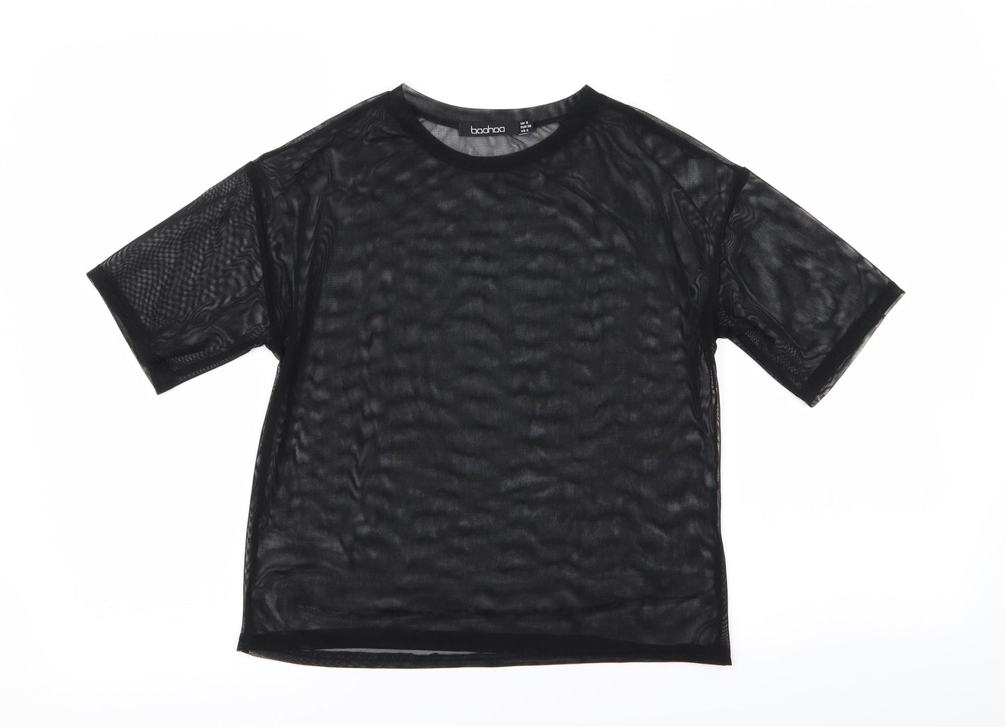 Boohoo Womens Black   Basic T-Shirt Size 8