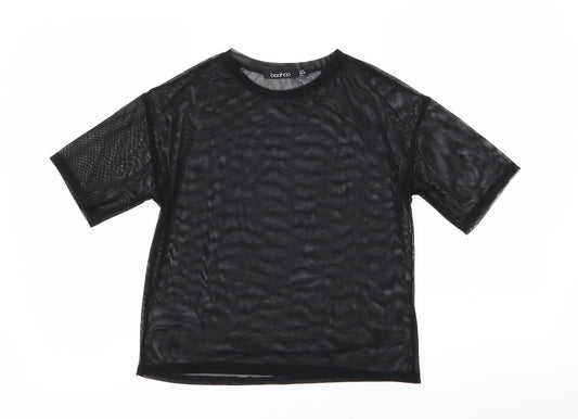 Boohoo Womens Black   Basic T-Shirt Size 8