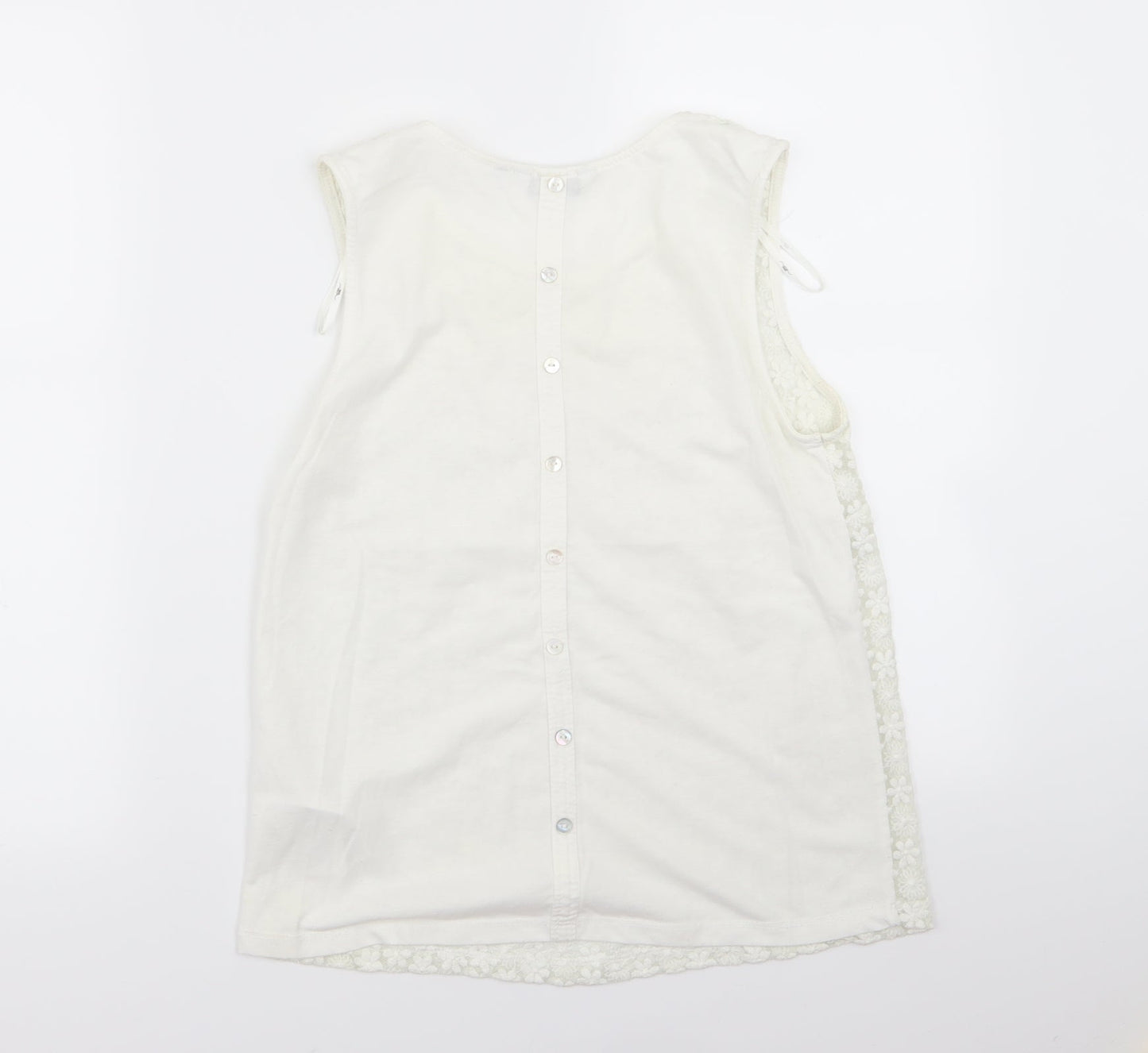 New Look Womens White Floral  Basic Tank Size 10