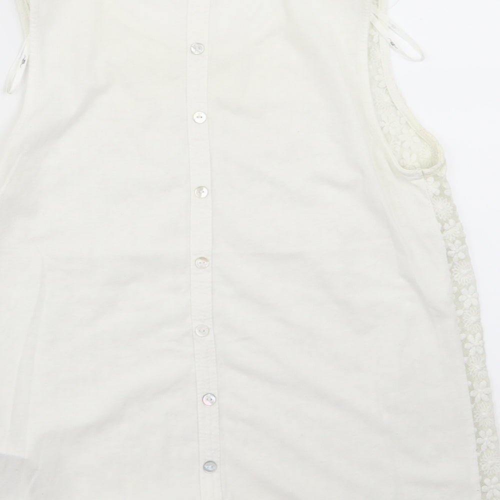 New Look Womens White Floral  Basic Tank Size 10