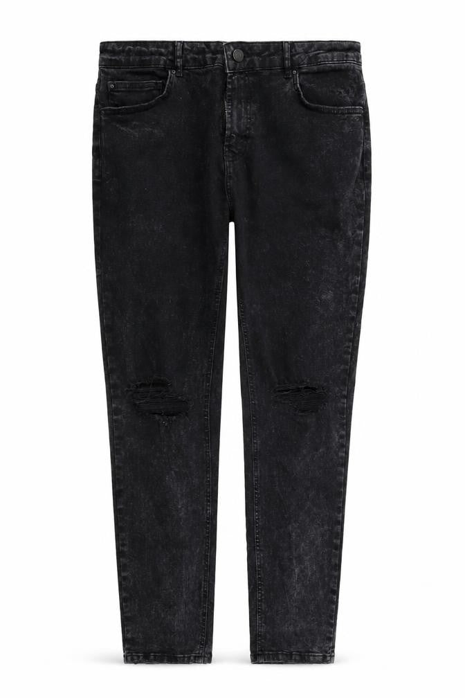 Denim & Co. Womens Black   Straight Jeans Size 36 L29 in - Ripped details