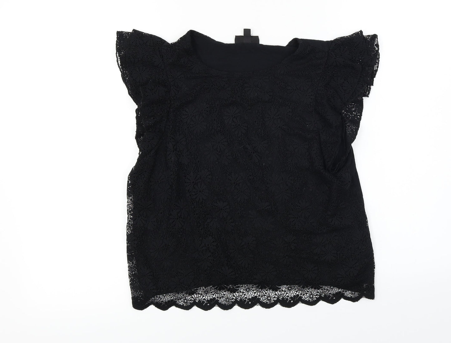 Topshop  Womens Black   Basic T-Shirt Size 10