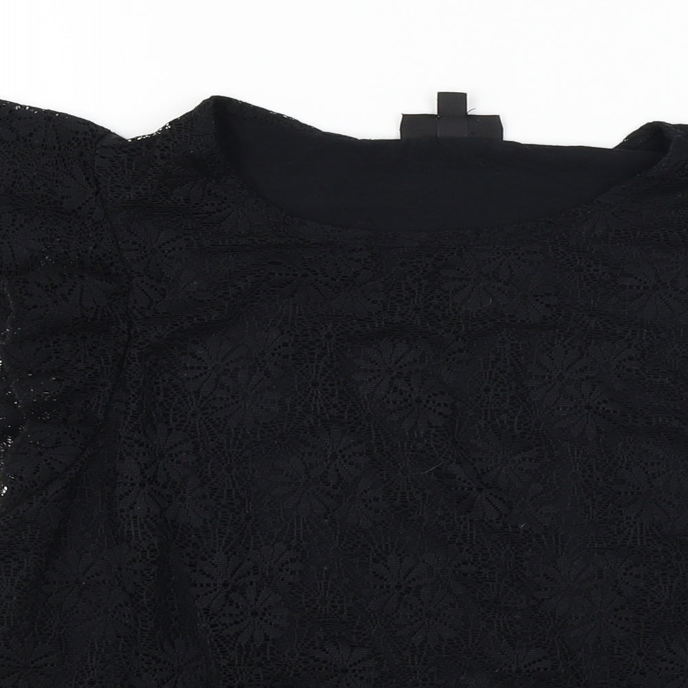 Topshop  Womens Black   Basic T-Shirt Size 10