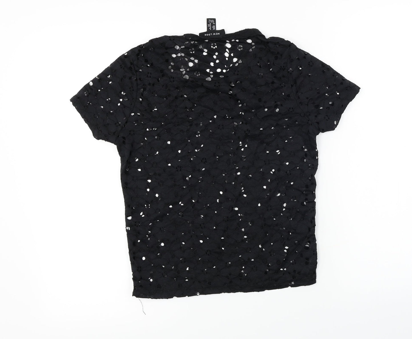New Look  Womens Black Floral  Basic T-Shirt Size 8