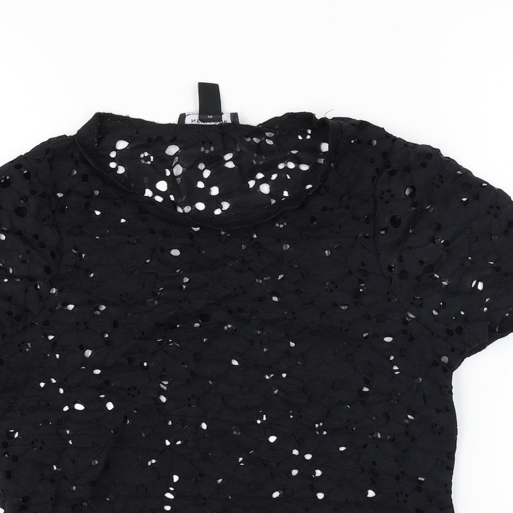 New Look  Womens Black Floral  Basic T-Shirt Size 8