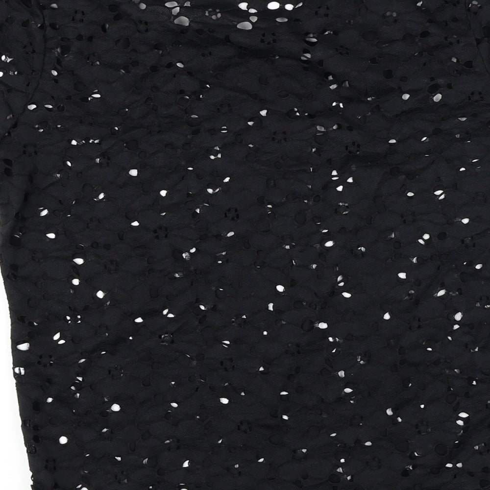 New Look  Womens Black Floral  Basic T-Shirt Size 8