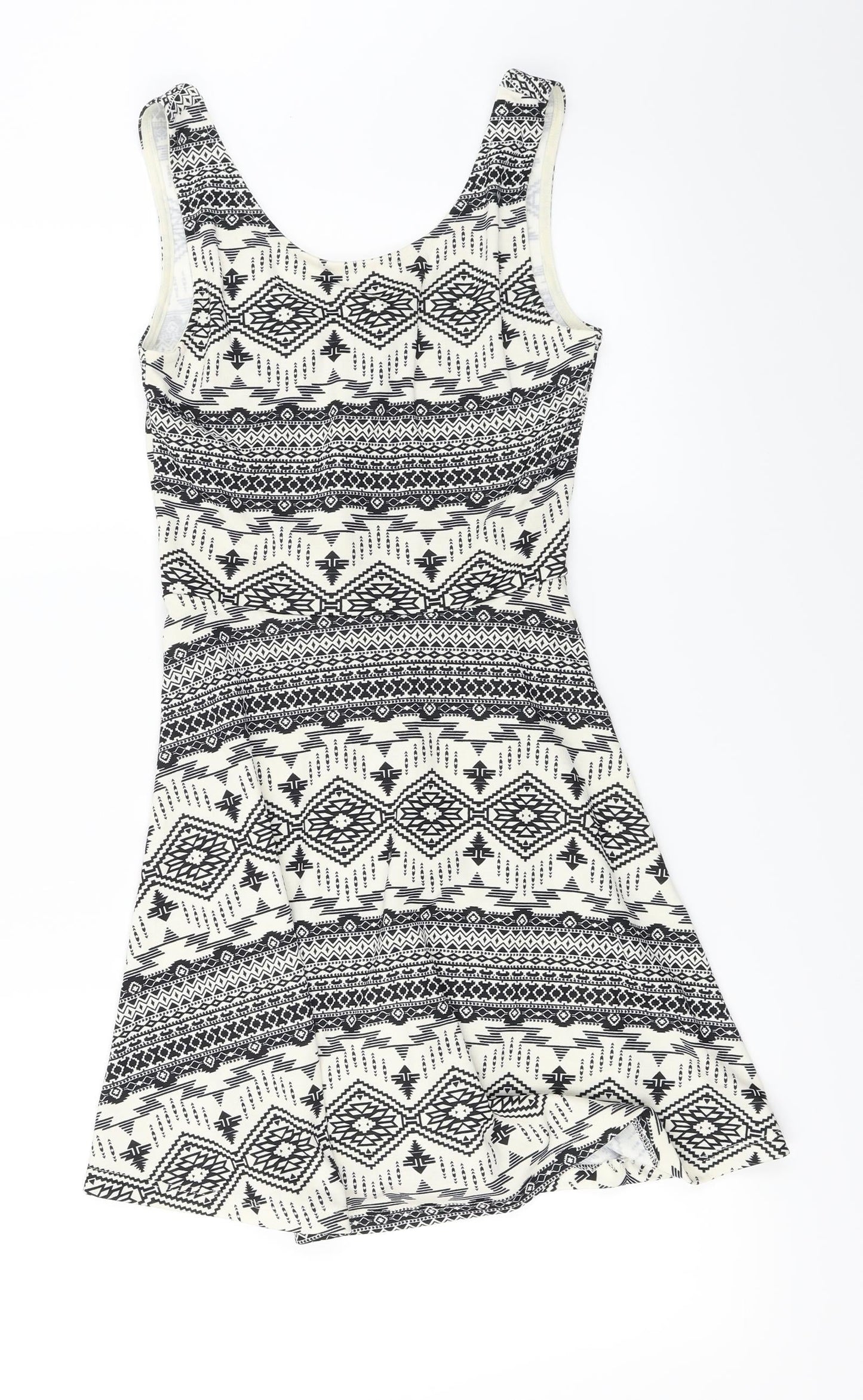 H&M Womens Ivory Herringbone  A-Line  Size 10