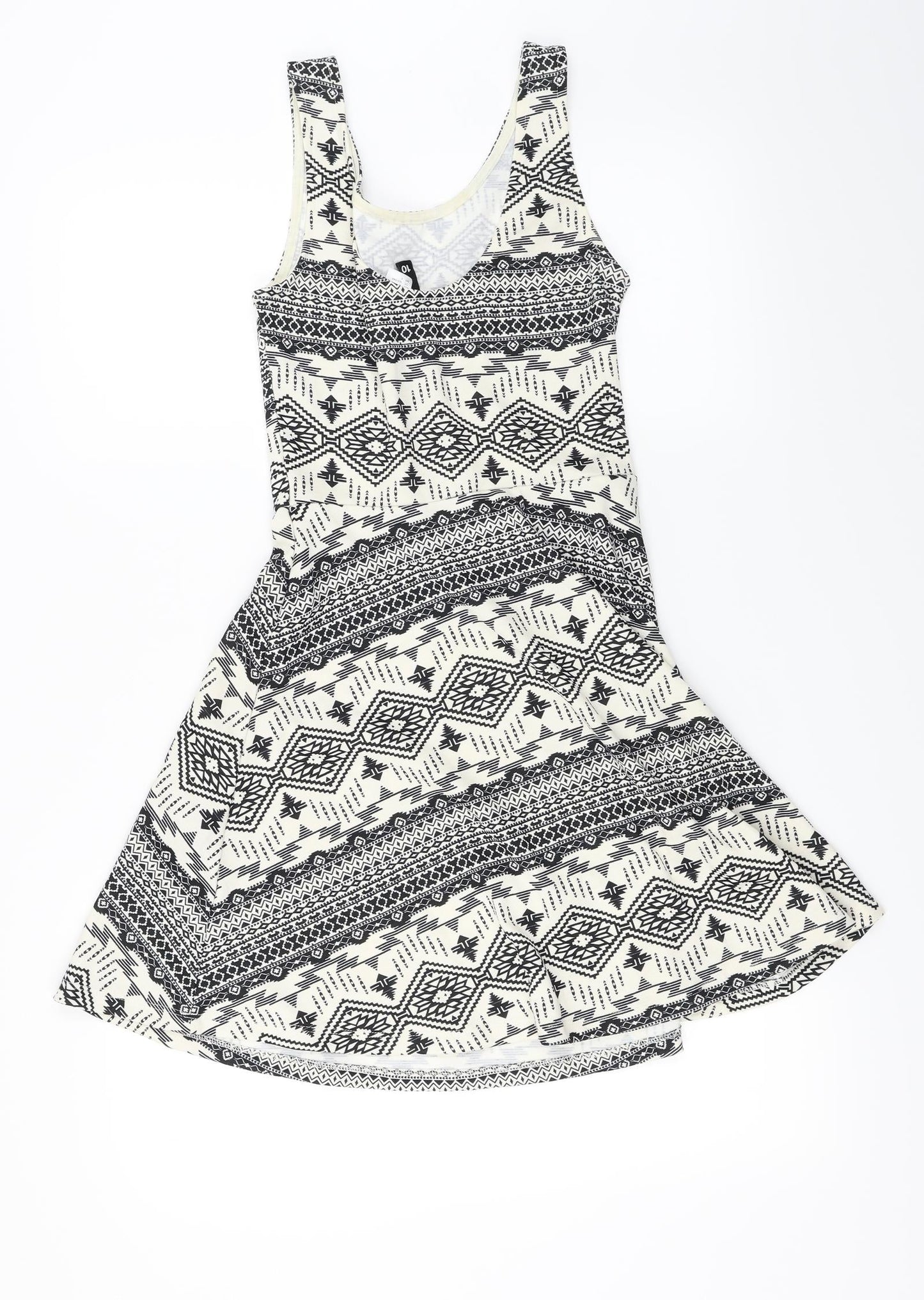 H&M Womens Ivory Herringbone  A-Line  Size 10