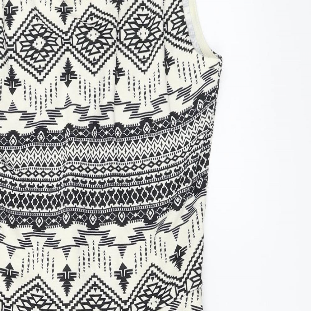 H&M Womens Ivory Herringbone  A-Line  Size 10