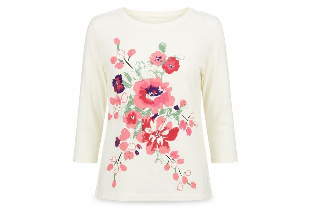 EWM Womens Ivory   Basic T-Shirt Size 10