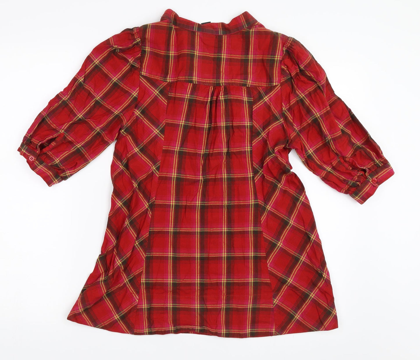 H&M Womens Red Check  Basic Blouse Size 34