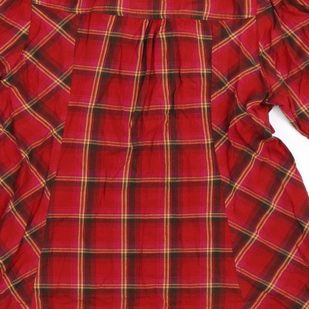 H&M Womens Red Check  Basic Blouse Size 34