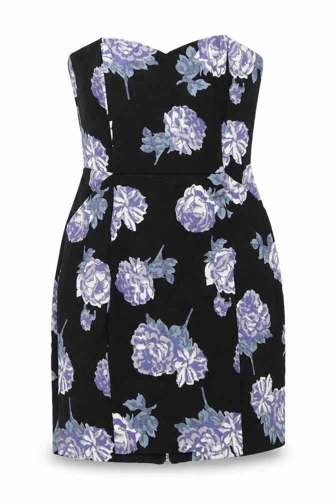 Pine & needles Womens Black Floral  A-Line  Size M