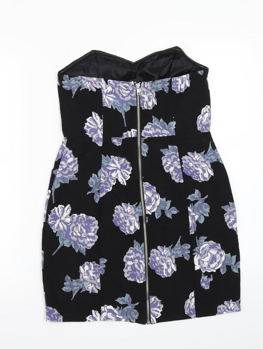 Pine & needles Womens Black Floral  A-Line  Size M