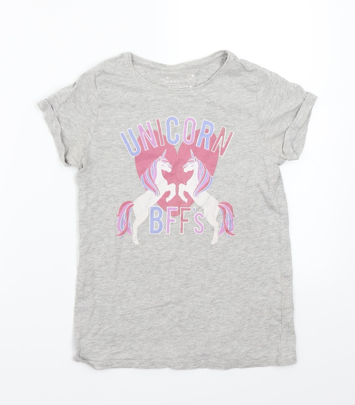 Primark Girls Grey   Basic T-Shirt Size 11 Years