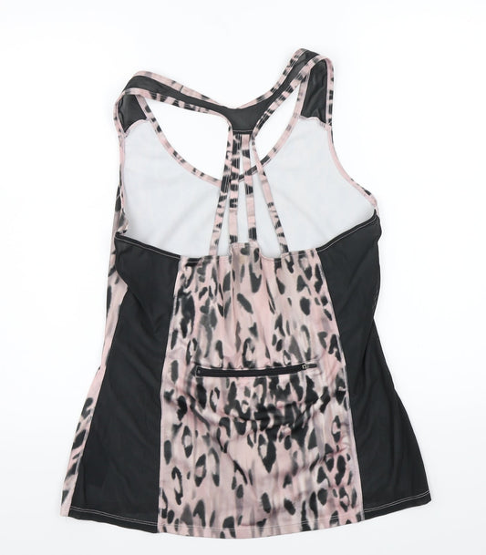 NINE Womens Pink Animal Print  Basic T-Shirt Size L