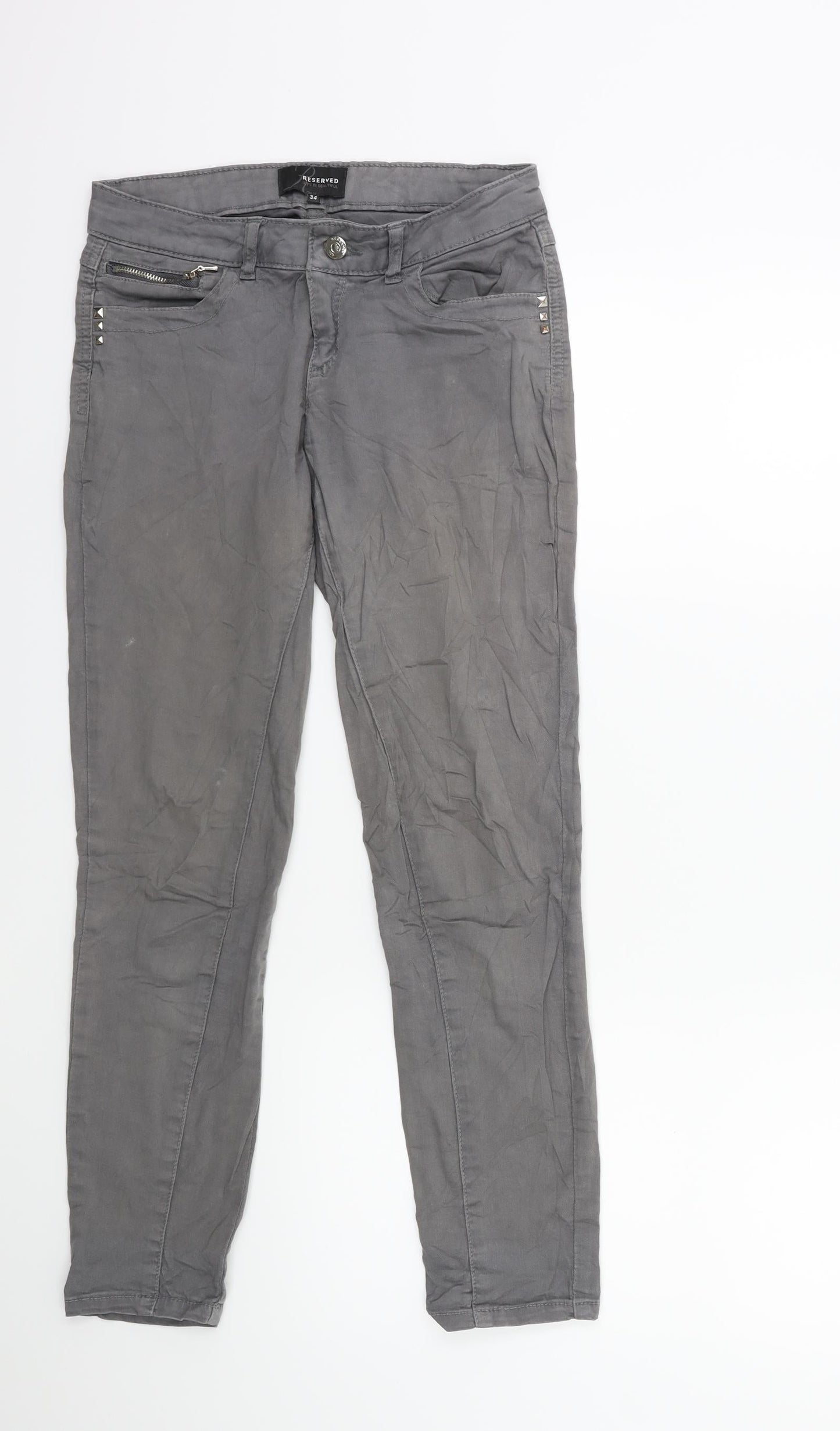 RESERVED Womens Grey  Denim Skinny Jeans Size 6 L27 in