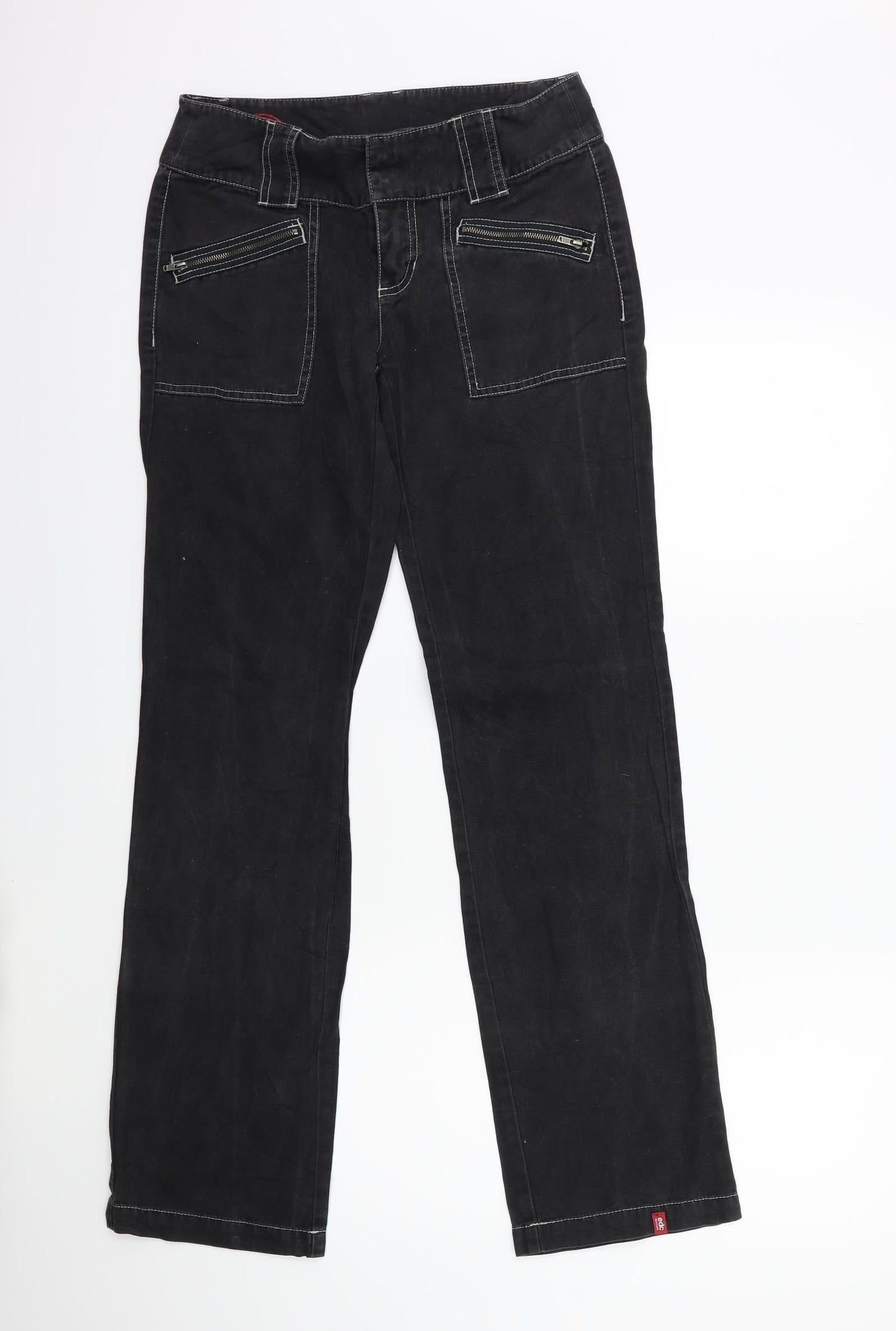 EDC Womens Grey  Denim Straight Jeans Size 6 L31 in