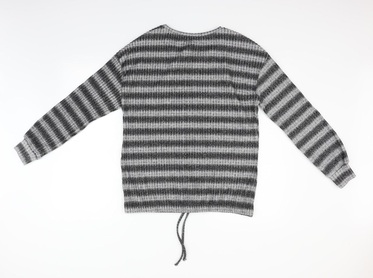 Matalan Womens Grey Striped  Pullover Jumper Size 14