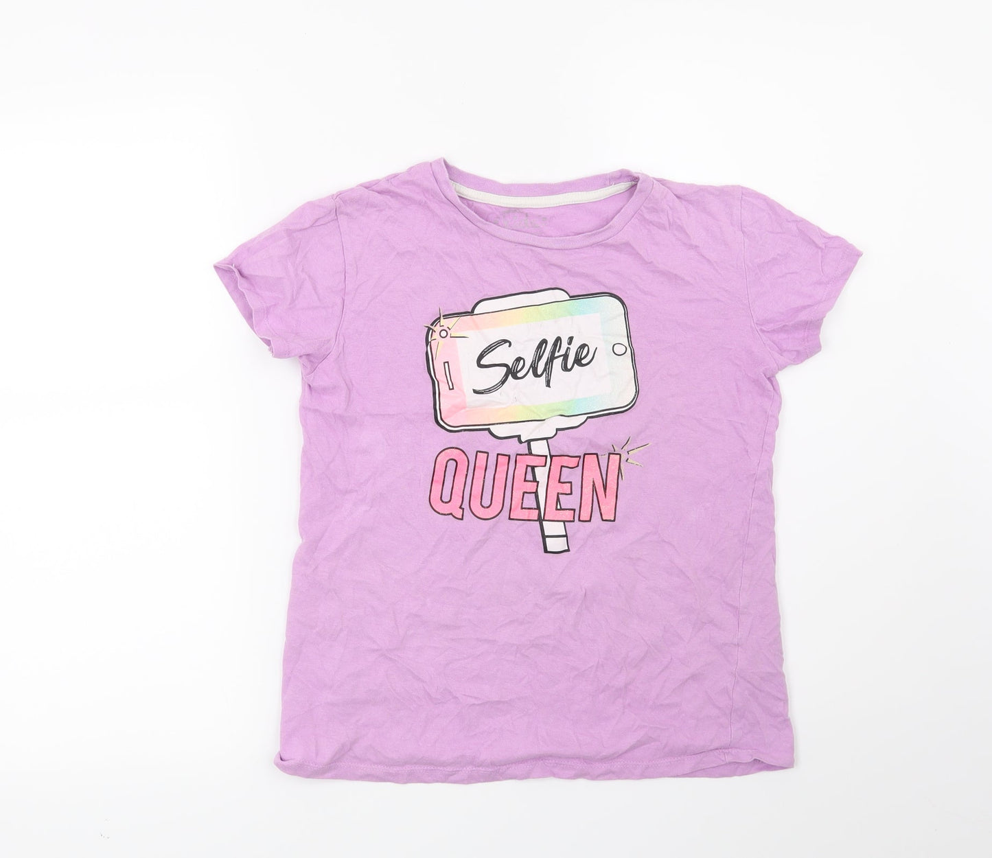 PEP & CO Girls Purple   Basic T-Shirt Size 12-13 Years  - Selfie Queen