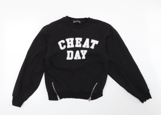 Primark Womens Black   Pullover Sweatshirt Size 6  - Cheat Day