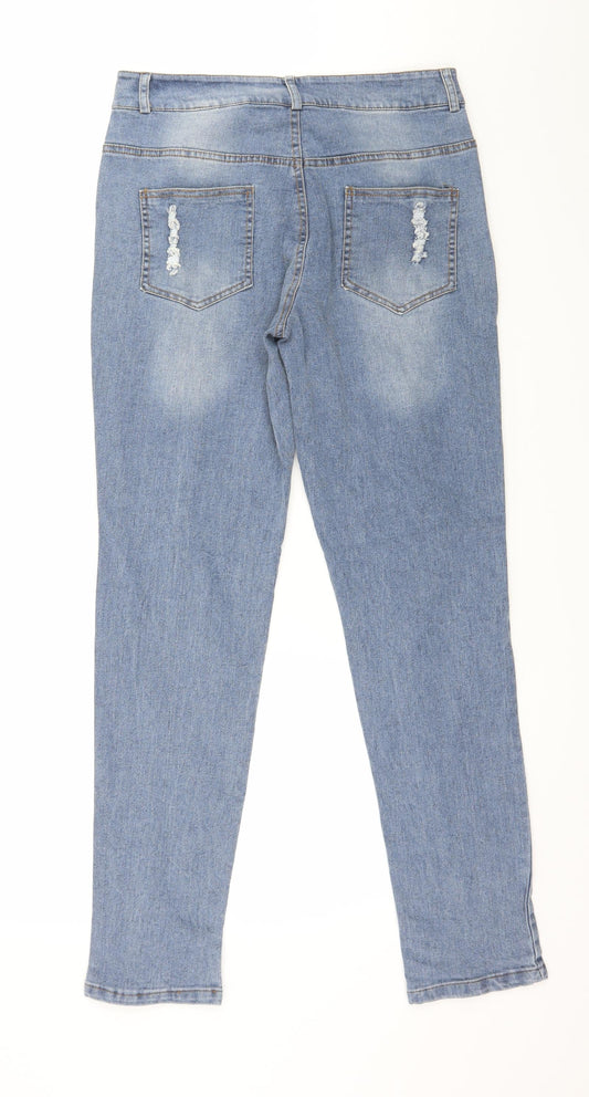 Preworn Womens Blue  Denim Straight Jeans Size 32 in L30 in