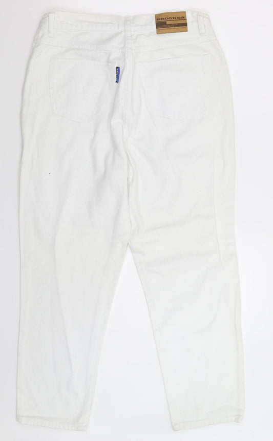 Brooker Womens White  Denim Straight Jeans Size 16 L25 in
