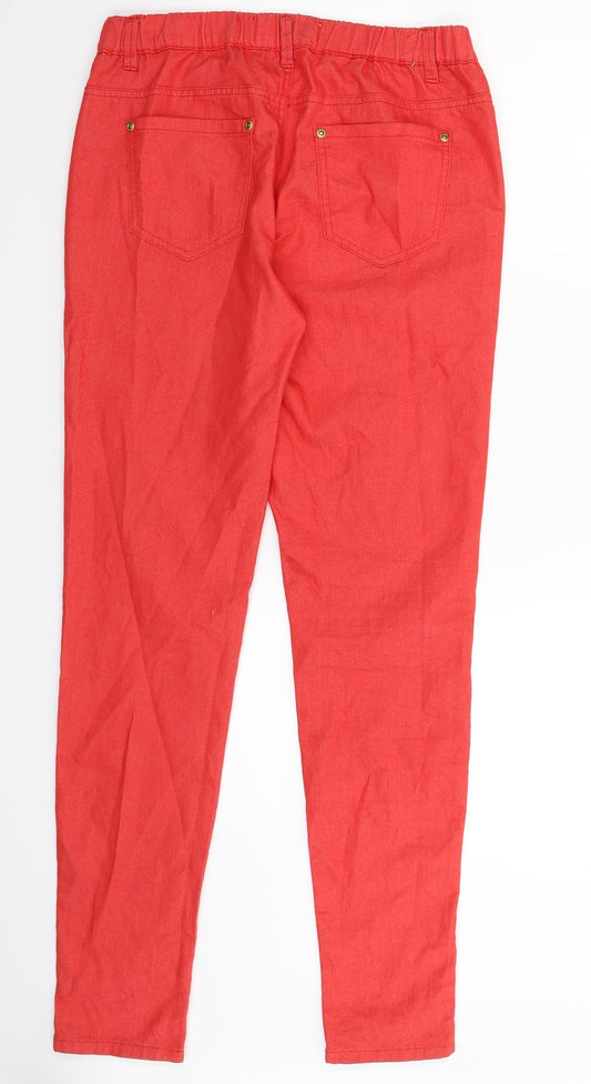 Denim Co Womens Red  Denim Jegging Jeans Size 12 L31 in
