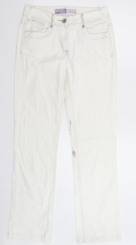 Cecil Womens White  Denim Straight Jeans Size 28 in L32 in