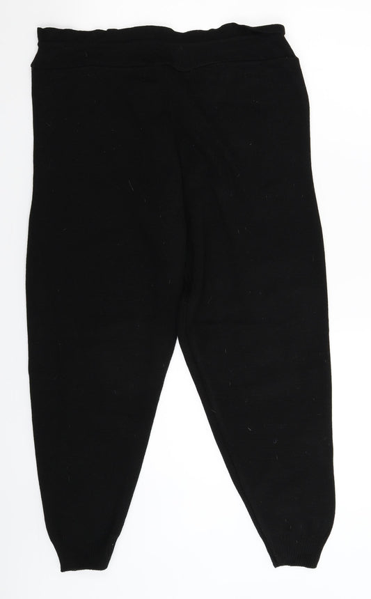 Preworn Womens Black  Knit Cropped Trousers Size L L26 in