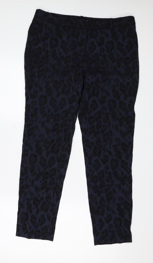 Zara Womens Blue Floral  Trousers  Size M L28 in