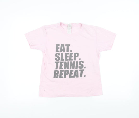 Gilden Girls Pink   Basic T-Shirt Size L