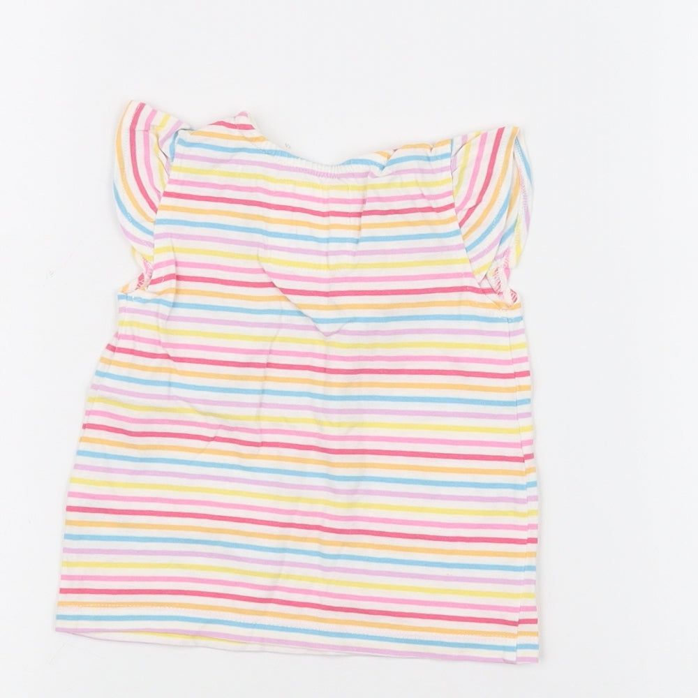 TU Baby White Striped  Basic T-Shirt Size 6-9 Months