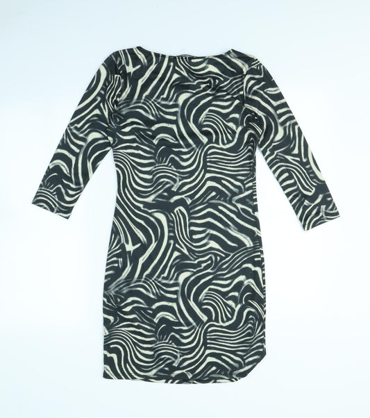 Atmosphere Womens Black Geometric  Mini  Size 10