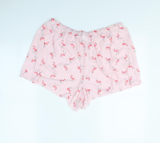 Croft & Barrow Womens Pink Animal Print  Bermuda Shorts Size L - Flamingo