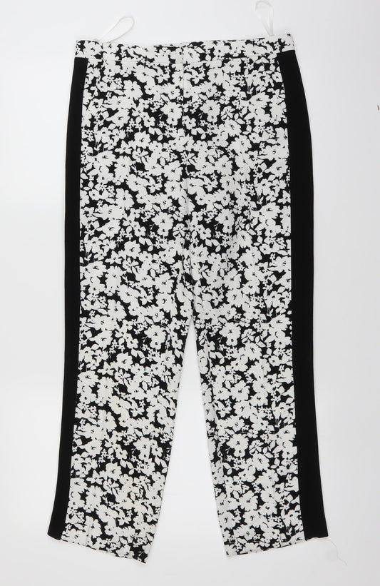 Reggie Design Womens White Floral  Trousers  Size 30 in L26 in