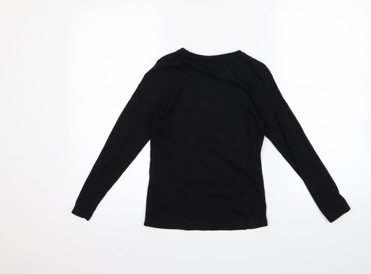 pep co Girls Black   Basic T-Shirt Size 8 Years  - good vibes