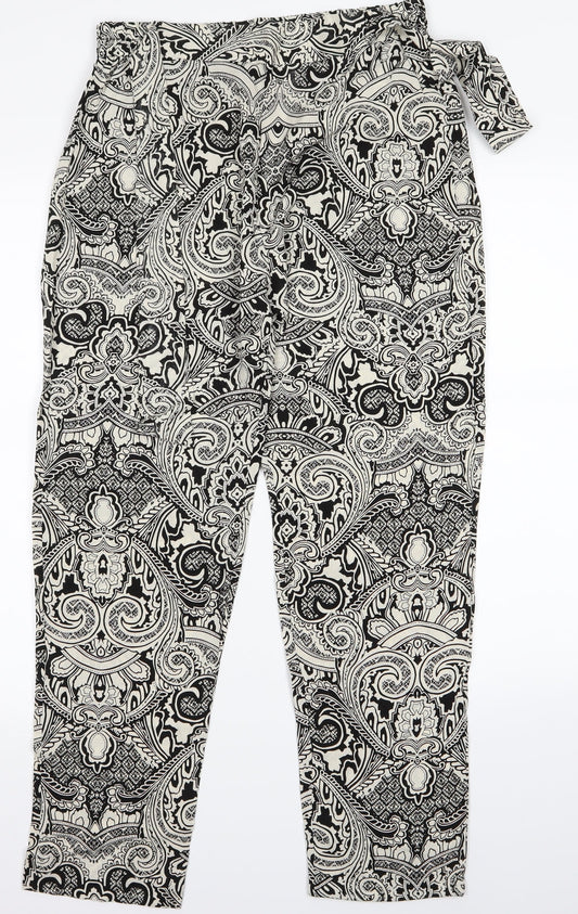 Veronica  Womens White Paisley  Trousers  Size XL L21 in