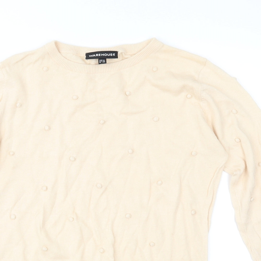 Warehouse Womens Beige   Pullover Jumper Size 10
