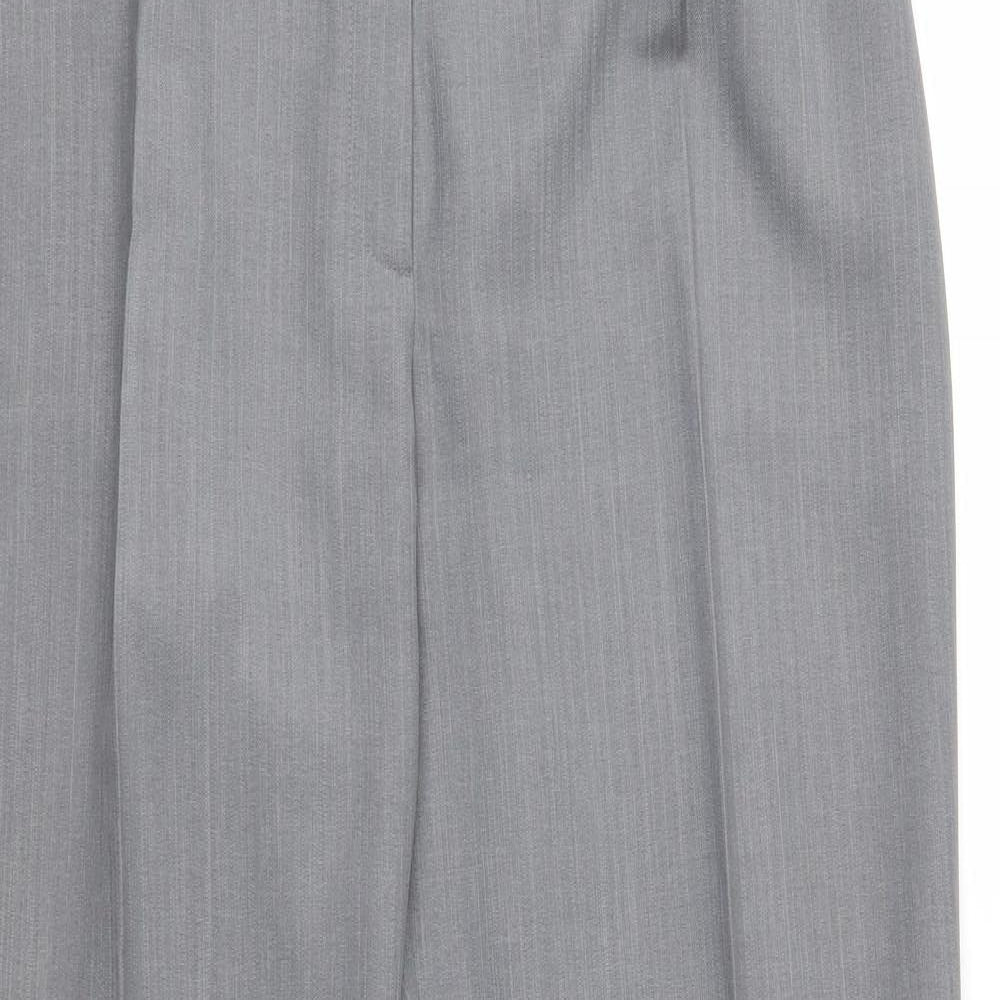 Marks and Spencer Womens Grey Striped  Trousers  Size 16 L30 in