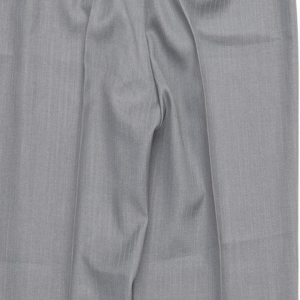 Marks and Spencer Womens Grey Striped  Trousers  Size 16 L30 in