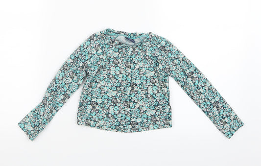 Gap Girls Blue Floral  Basic T-Shirt Size 3 Years