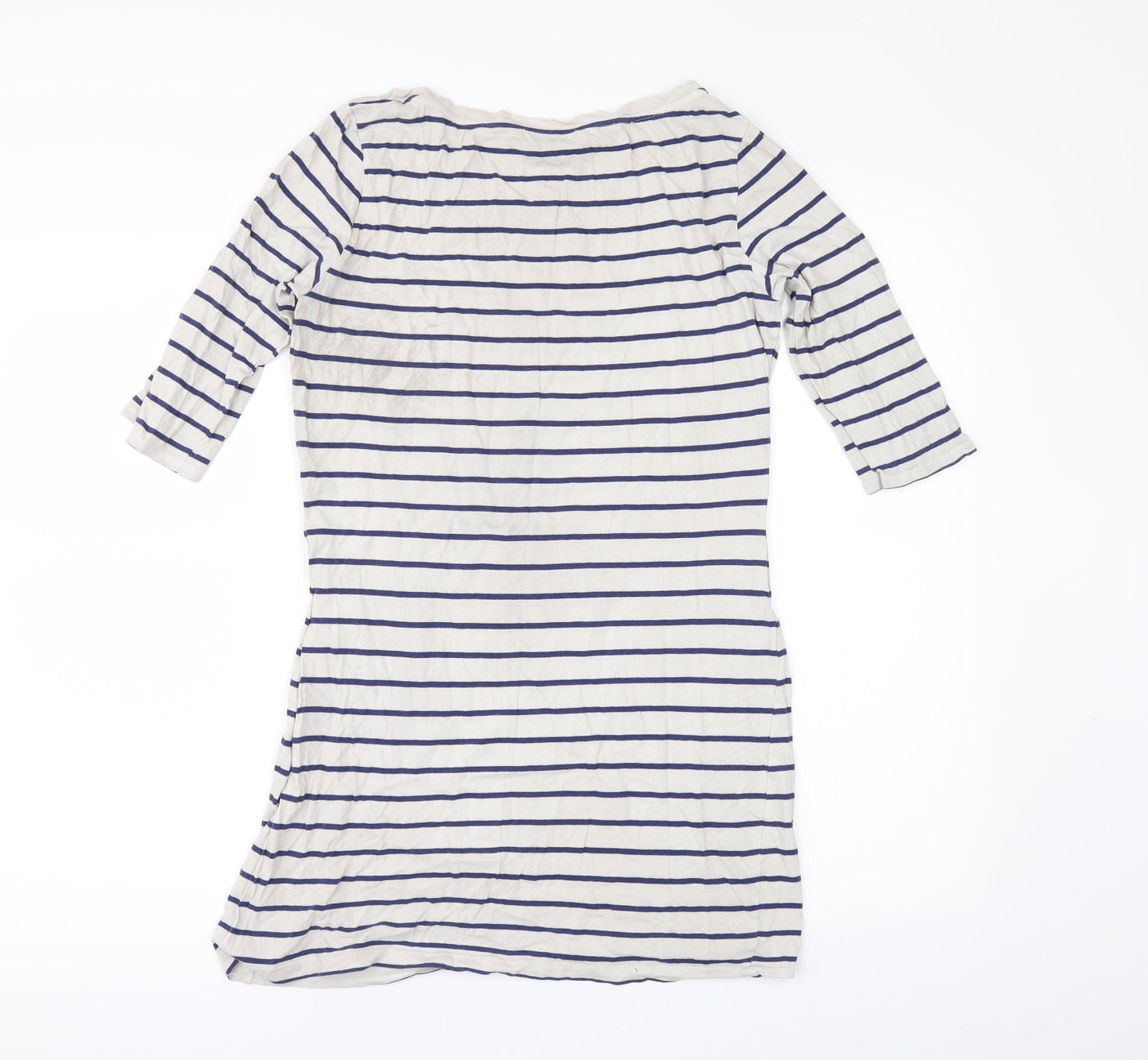 Warehouse Womens Beige Striped  Basic T-Shirt Size 10
