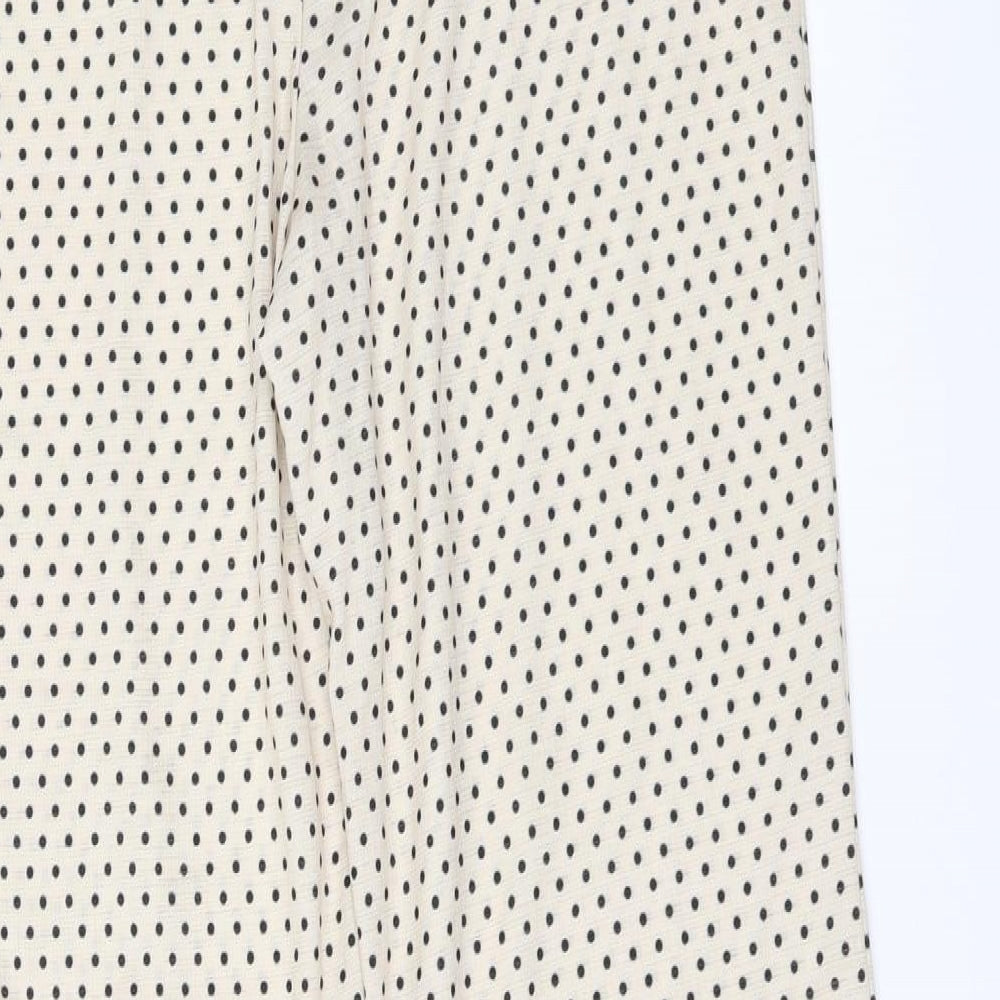 ASOS Womens Ivory Polka Dot  Trousers  Size 8 L31 in - Split down side