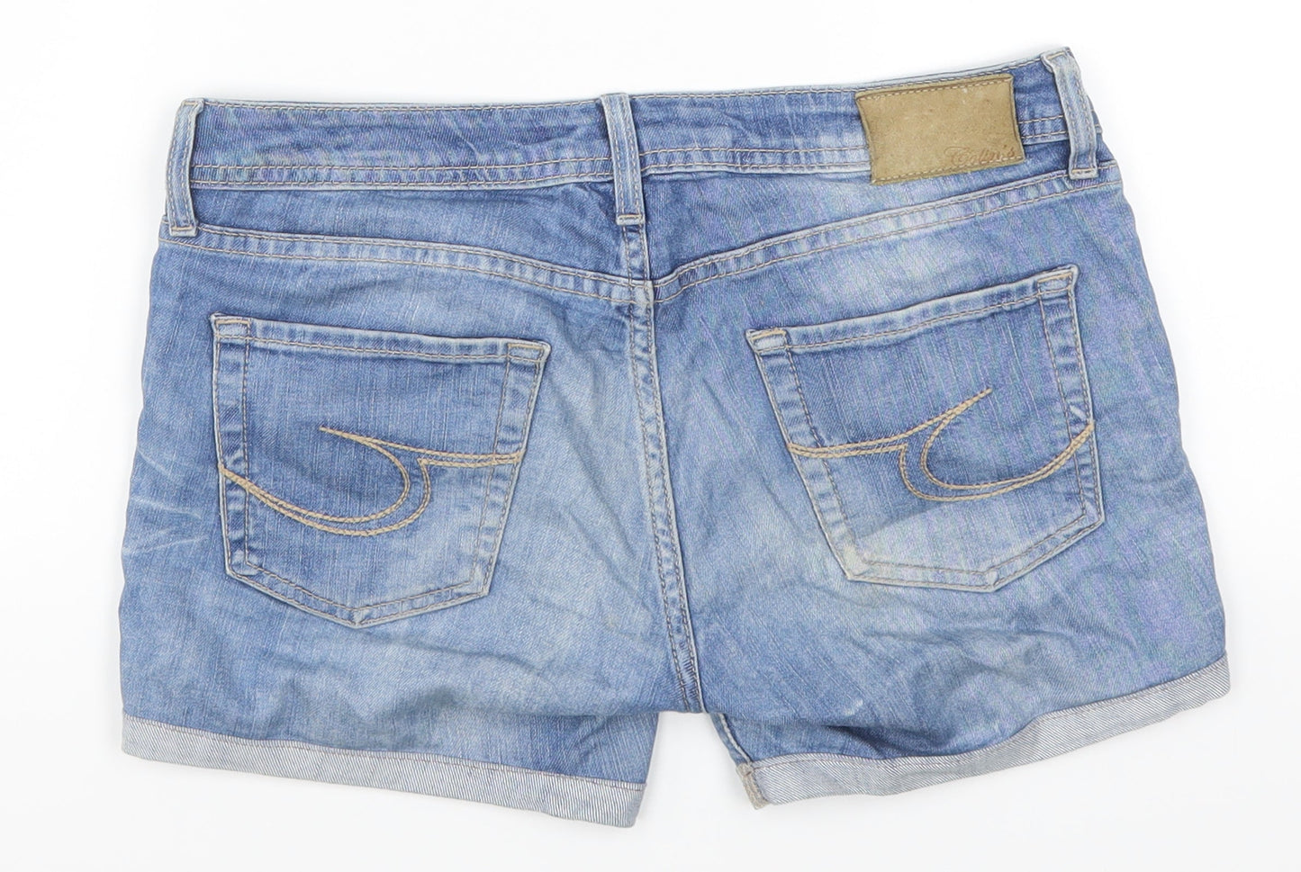 Colins Womens Blue  Denim Hot Pants Shorts Size 28 in