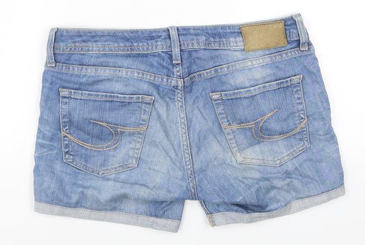 Colins Womens Blue  Denim Hot Pants Shorts Size 28 in