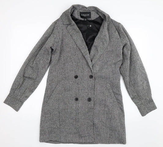 Parsian Womens Grey   Overcoat Coat Size 8